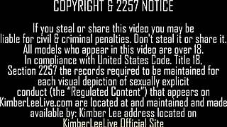 Kimber Lee creams her cunt with vibrator