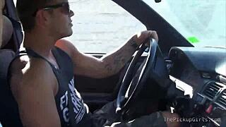 teen sucking and riding two dicks 😈