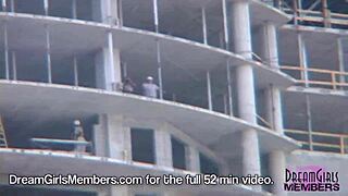 i play with my big natural tits in public, cute 18 year old blonde