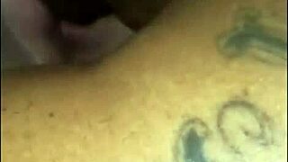 Tattooed ebony stallion sucks chunky blonde milf pussy in cheating pov blowjob