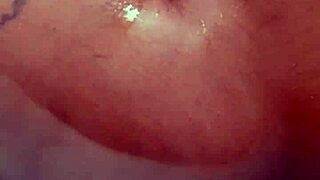 Huge fat wet titties contrast with that soft belly in the bath