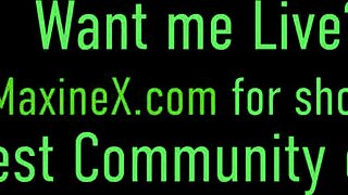 Maxine x uses asian feet to fuck her hard man in pantyhose