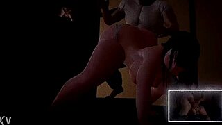 A fat and thick Renaie, in 3D adult movies, gets her bottom spanked with paddle