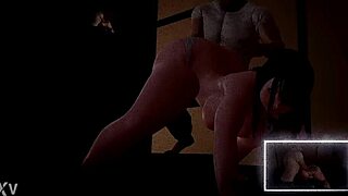 A fat and thick Renaie, in 3D adult movies, gets her bottom spanked with paddle