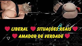 marquinha, the liberal hotwife, shows off her natural tits and big pussy in lingerie while getting fucked