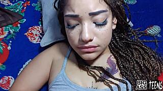 My stepdaughter and I alone, she has the best ass so I force her to fuck me in doggystyle and anal