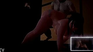 A fat and thick Renaie, in 3D adult movies, gets her bottom spanked with paddle