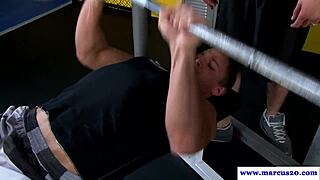 Can a straight pornstar resist sucking dick at the gym?