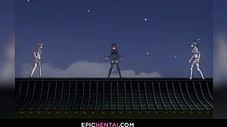 Fauna and Jordh Eagerly Share Kosuke Kawakami's Huge Monster Cock in Anime Scene