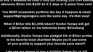 clov becomes a doctor in tampa examining kendra heart for a student physical with nurse lenna lux's help at doctor-tampa com