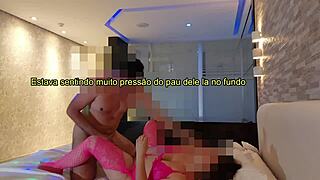 Girlfriend Gives Intense Assfuck in Pink Cosplay at Hotel