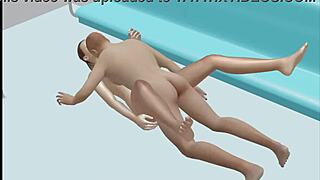 boss has sex in bullet train with crossdressing in this anime hentai