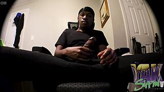 Hey, are you watching me stroke this big black cock solo?