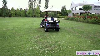 Small-Tits Euro Babe Indulges in Outdoor Footjob Fun. She Bends Over for Doggystyle Jizz Action.