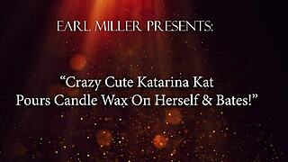 crazy cute katarina kat pours candle wax on herself