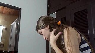 Hey, alone in the cabin, my stepsister and I started touching and fucking