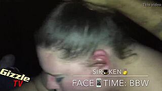 Feeling the passion in this interracial sloppy blowjob with a white BBW.