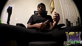 Hey, are you watching me stroke this big black cock solo?