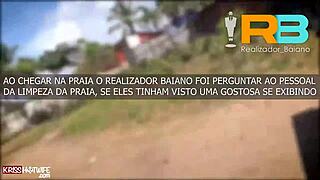 Brazilian bull fucks hotwife on beach