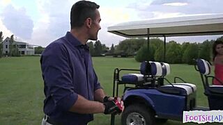 Small-Tits Euro Babe Indulges in Outdoor Footjob Fun. She Bends Over for Doggystyle Jizz Action.