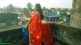 HD video double fucked Indian milf bhabhi by a friend of his husband