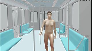 boss has sex in bullet train with crossdressing in this anime hentai