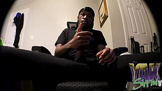 Hey, are you watching me stroke this big black cock solo?
