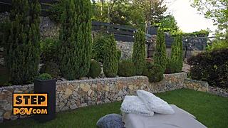 Pov view of petite blonde Alexa Flexy as your horny stepsister bending over for anal action.