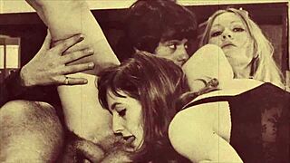 Wonderful Vintage Threesome Porn! Hairy Beavers in Retro Group Action!