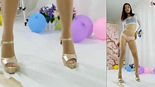 asian dancer in pantyhose and panties twirls