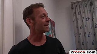 Group interracial threesome with big cock oral and kissing