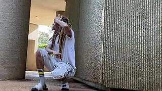 first time sucking dick outside?