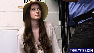 Corrupt security guard fucks teen 18+ thief for stealing dildo