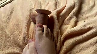 Yo, legs tied up for a wild dildo massage fetish! 😜