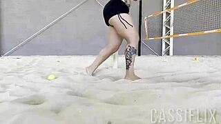 My beach tennis teacher couldn't handle my big ass and got aroused during class.