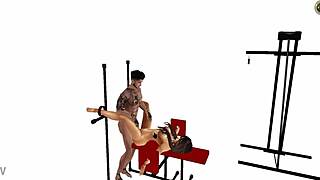 Hey, check this wild BDSM machine posing in a shop cartoon!