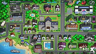 Summertime saga girls share passionate beach kisses in cartoon scene