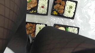 i'm into paraphilia, masturbating with food in underwear. fingering my asian fetish, japanese style.