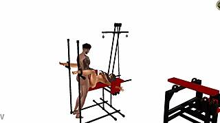 Hey, check this wild BDSM machine posing in a shop cartoon!