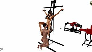 Hey, check this wild BDSM machine posing in a shop cartoon!