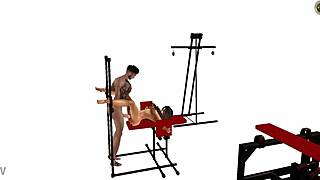 Hey, check this wild BDSM machine posing in a shop cartoon!