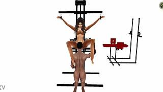 Hey, check this wild BDSM machine posing in a shop cartoon!