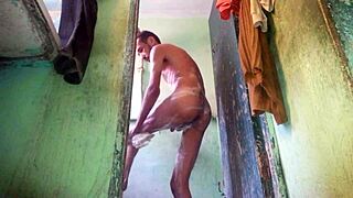 sexy boy performs a striptease