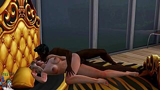 Blonde bombshell receives blowjob and assfucking from black cock in hardcore anal scene