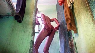 sexy boy performs a striptease