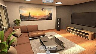 Blonde slut rides cock in shower gameplay