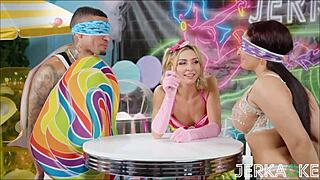 Jerkaoke- Petite 18+ Blonde Chloe Temple Invites You To The Candy Shop - Are You Coming?