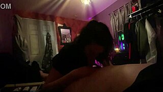 swallowing my daily load of jizz in deepthroat blowjob with petite brunette cock