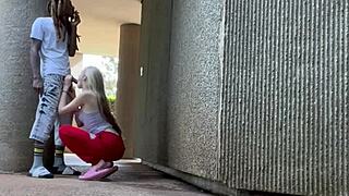 first time sucking dick outside?