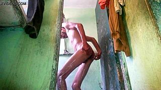 sexy boy performs a striptease